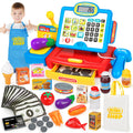Dreamon Toy Till Cash Register with Scanner for Kids Mini Kids Shop Play Till for 3 Year Old Girls Boys Pretend Role Play Money Food Learning Toys Gift for Toddler