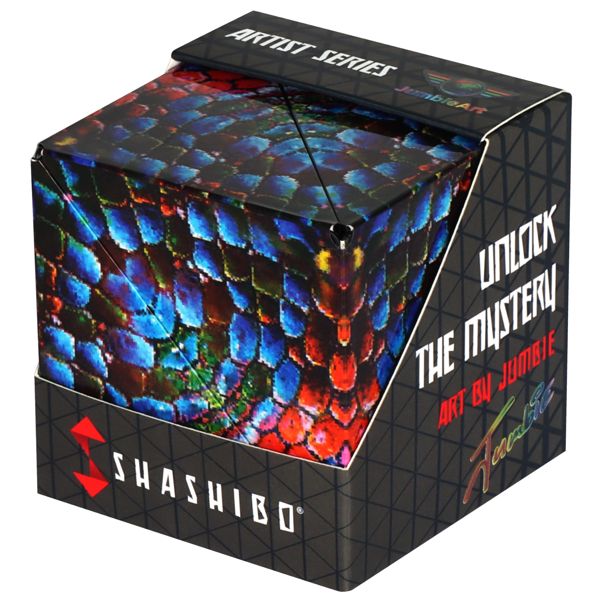 Shashibo Shape Shifting Box - Award-Winning STEM Fidget Toy with Ultra Strong Magnets - Puzzle Cube Transforms Into 100+ Shapes, Perfect Sensory Gift for Kids, Teens, and Adults (Spaced Out)