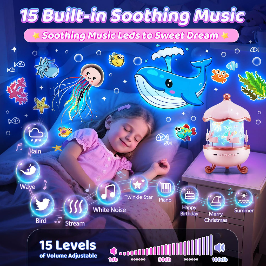 Egg Light Gifts for Kids Sound Machine | 15 Sleeping Sounds+14HD Films+7 Colors+360°Rotating | Easter Gifts for Kids Primal Hatch Dinosaur Egg Night Light for Nursery Boy Toys Hatch Sound Machine