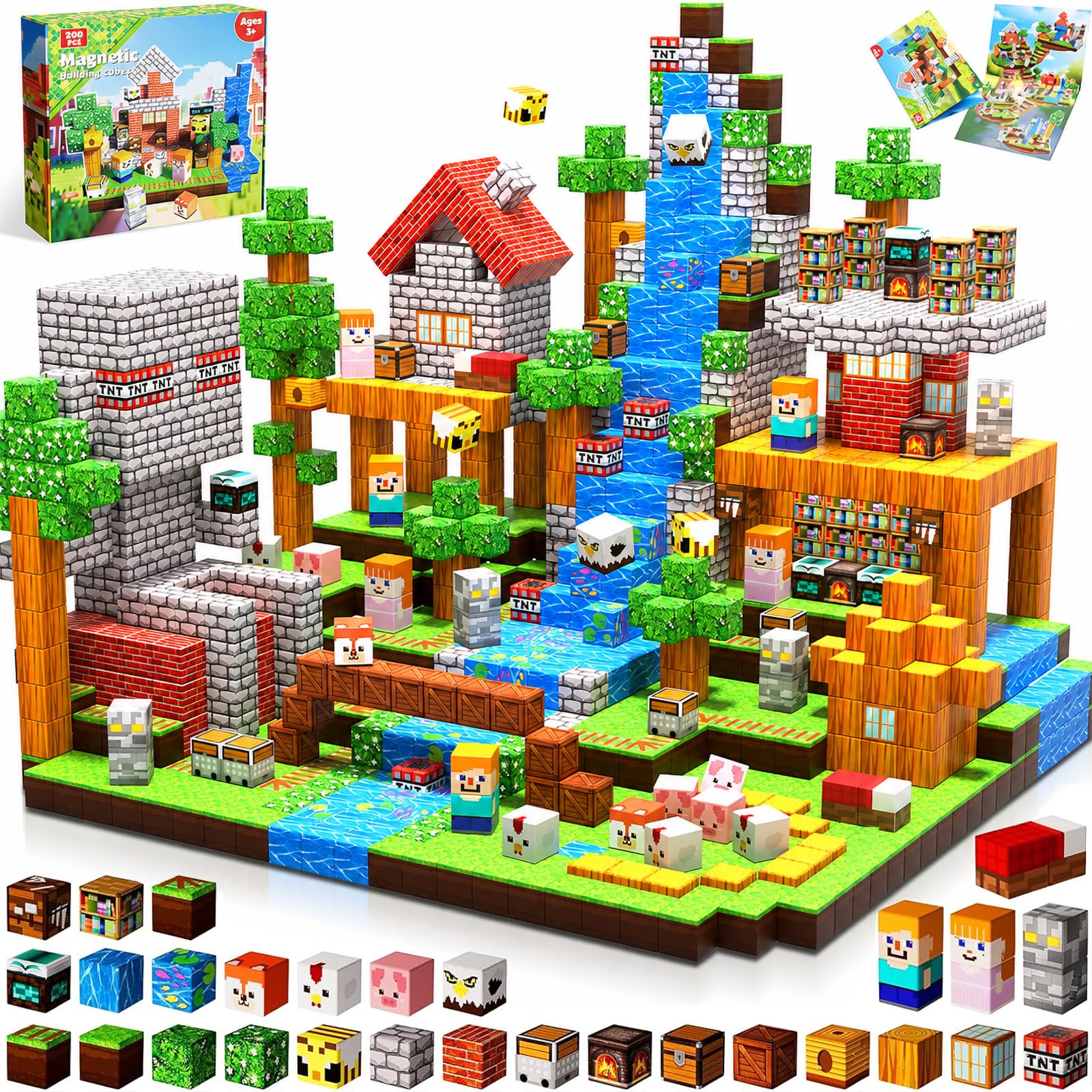 ToyUnited Magnetic Blocks - 100PCS Magnetic Building Blocks Tiles Cubes Stacking, Creative Construction Toys STEM Montessori Sensory Toys for Kids Boys Girls Ages 3 4 5 6 7 8 9 10 Birthday Gifts